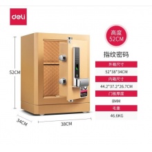 得力（deli）4115 指纹密码双重锁控保险箱 高52cm 金色