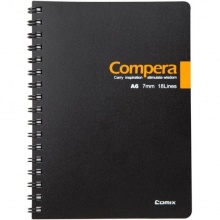 齐心（COMIX）CPA6507 双螺旋PP面笔记本 A6 黑色 50页