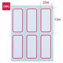 得力 7182 自粘性标贴 25*53mm 红框