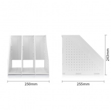 得力 78995 三联折叠文件框 浅灰