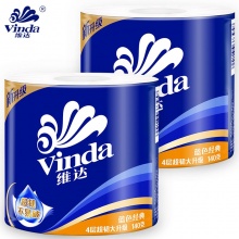 Vinda/维达 V4069 蓝色经典4层超韧卷筒卫生纸 140克 10卷/提 6提/箱