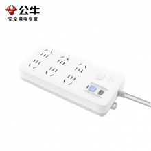 公牛 GN-705 单控六联漏电保护接线板 3M 白色