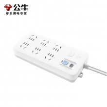 公牛 GN-705 单控六联漏电保护接线板 3M 白色