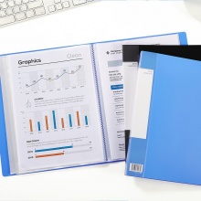 齐心 PF60AK 经济型资料册 A4 蓝色 60页