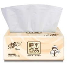 清风 BR38A61 双层塑包面巾纸150抽 10包/提 6提/箱 整箱销售