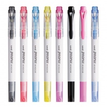 三菱 PUS-103T 双头荧光笔 圆头0.4mm 平头4.0mm 烟色系5色套装